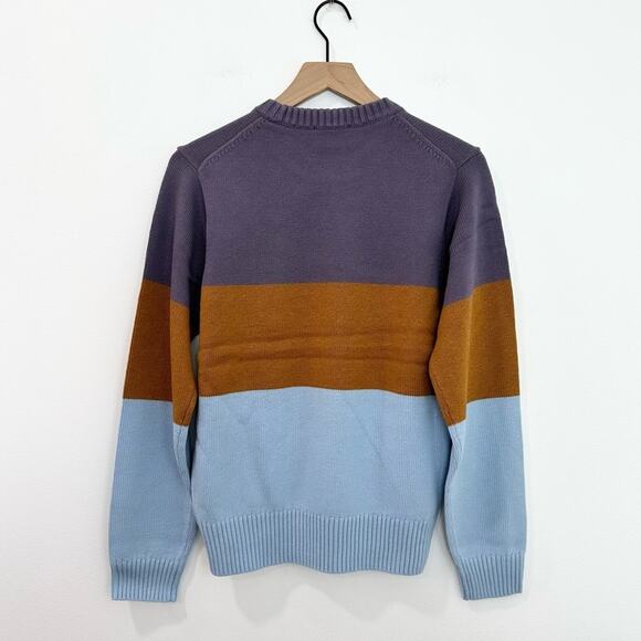 AYR The Yachty Moma Luxury Sweater Mens Purple Orange Blue Striped size Medium - Picture 2 of 7